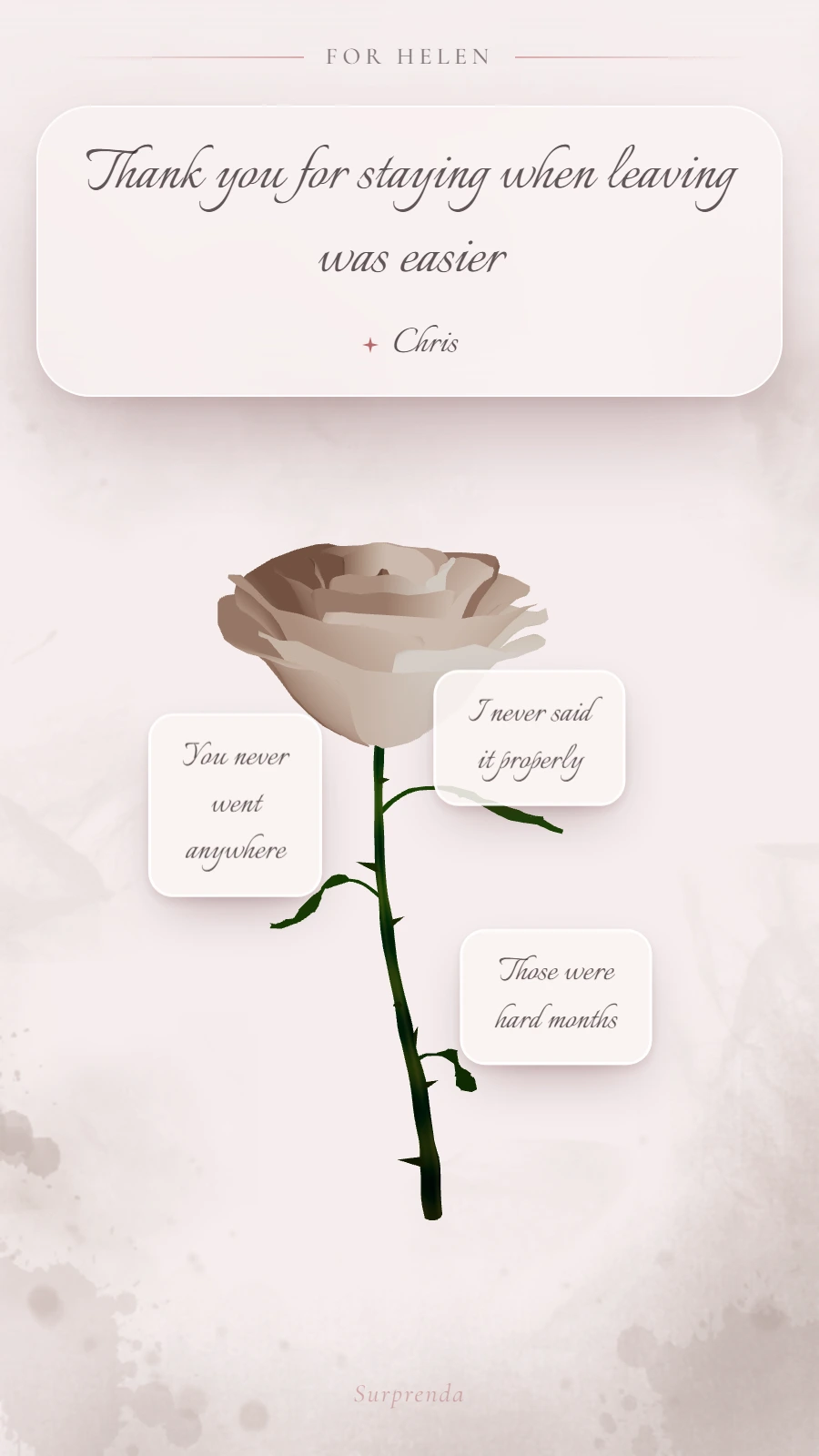For being there